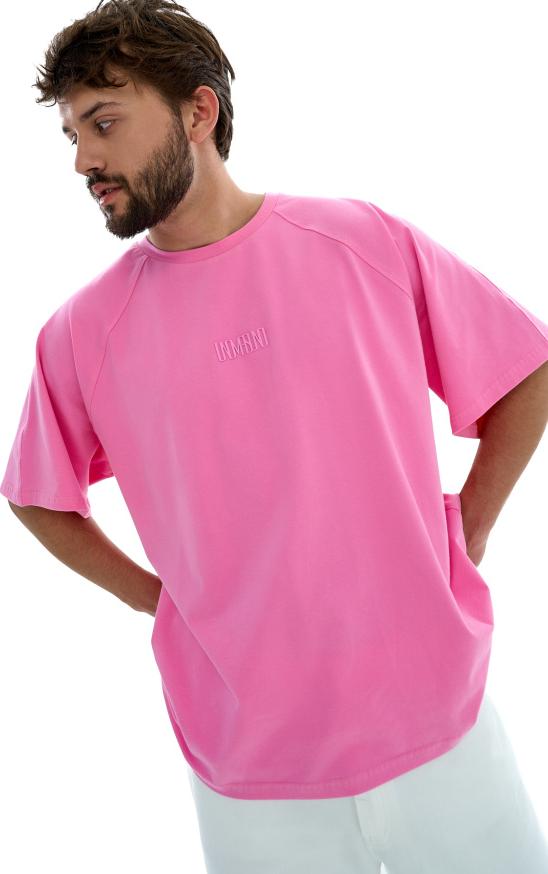 Футболка Овер Мужская Пинк Уно Слитный