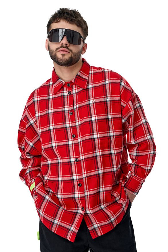Рубашка Мужская Клетка Рэд