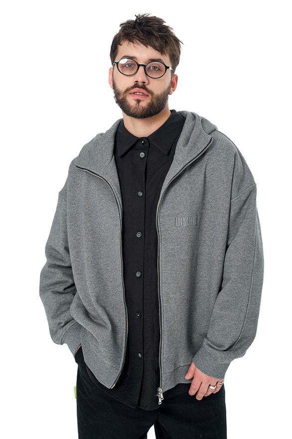 Толстовка Серый Меланж (петля трехнитка)