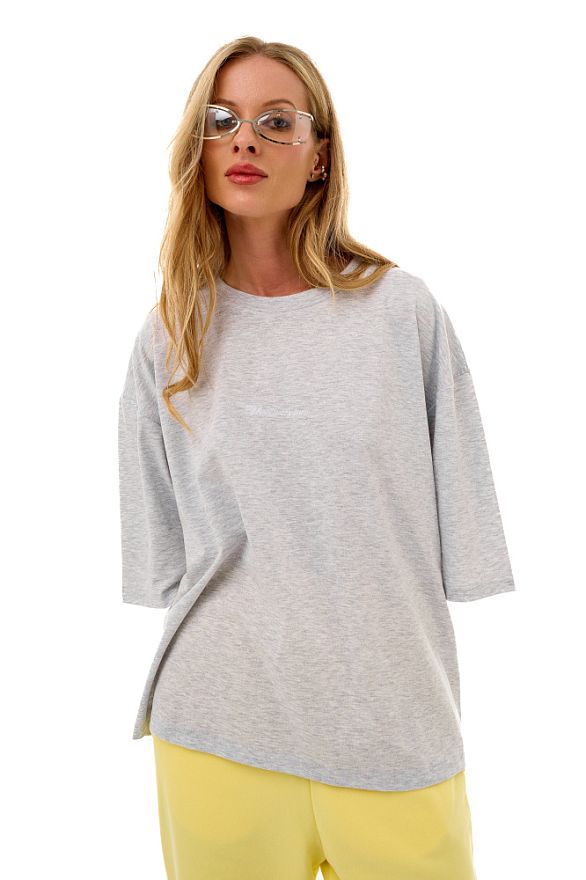 Футболка Серый Меланж Вышивка