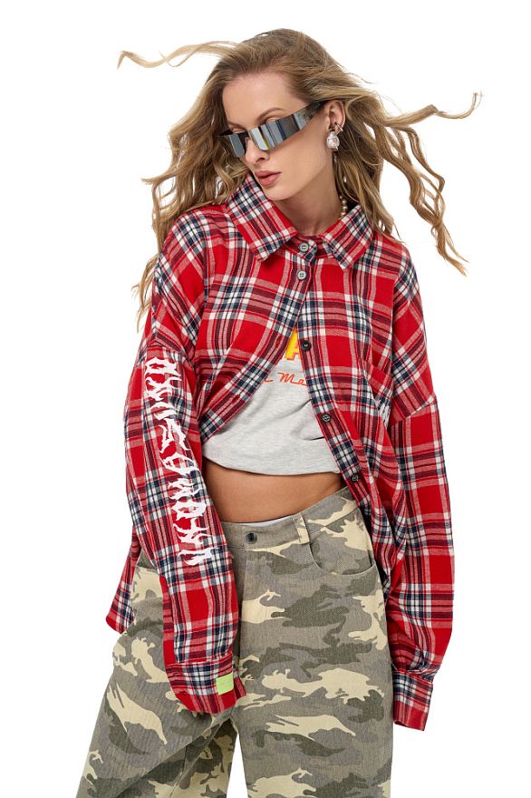 Рубашка Клетка Лайт Рэд Продиджи