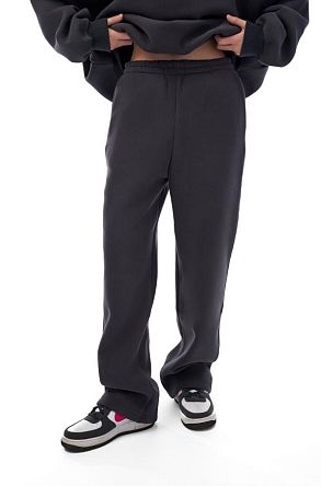 Джоггеры прямые Графит (начёс)