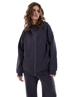 Толстовка Графит Квадрат Смайлы (петля трёхнитка)