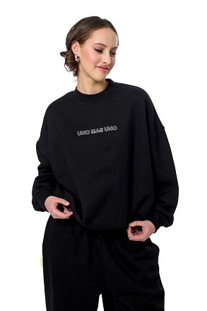 Свитшот Баббл Блэк Двойной Лого Белый-Черный