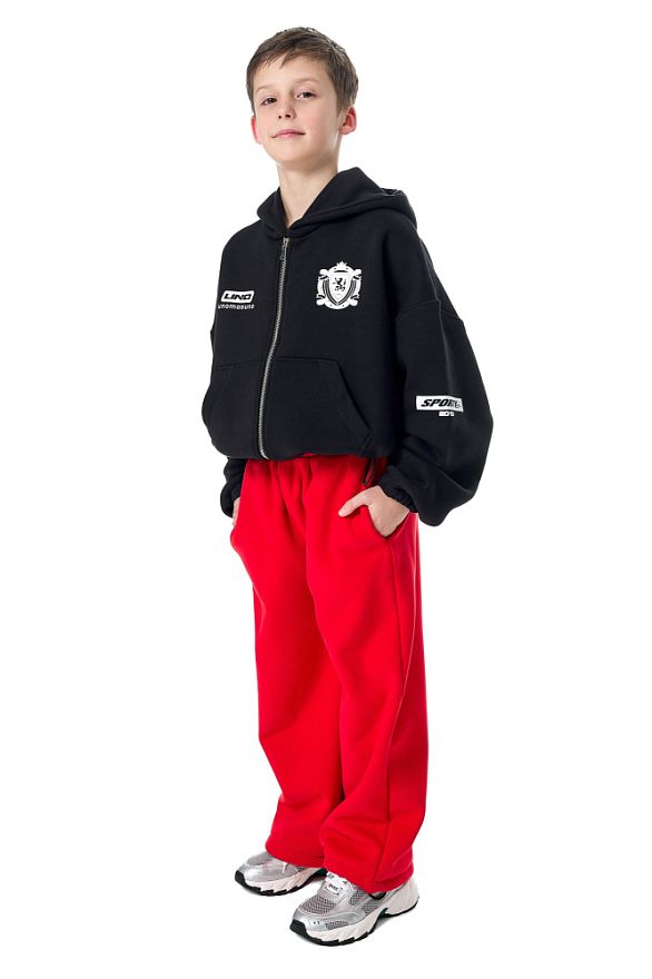 Джоггеры Детские Баббл Рэд (начёс)