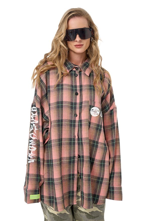 Рубашка Клетка Корал-браун Продиджи