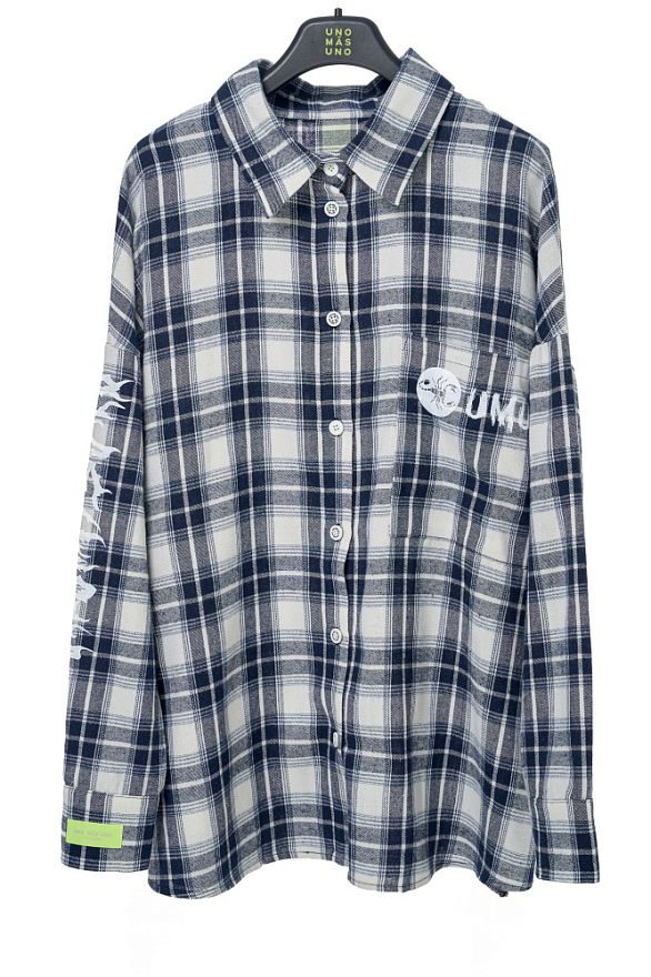 Рубашка Мужская Клетка Дарк Блю