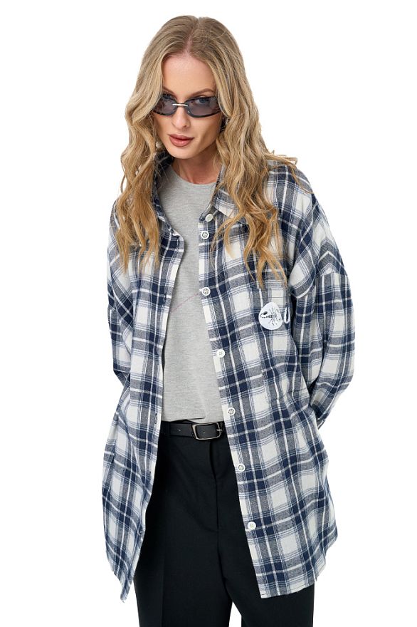 Рубашка Клетка Дарк Блю Продиджи