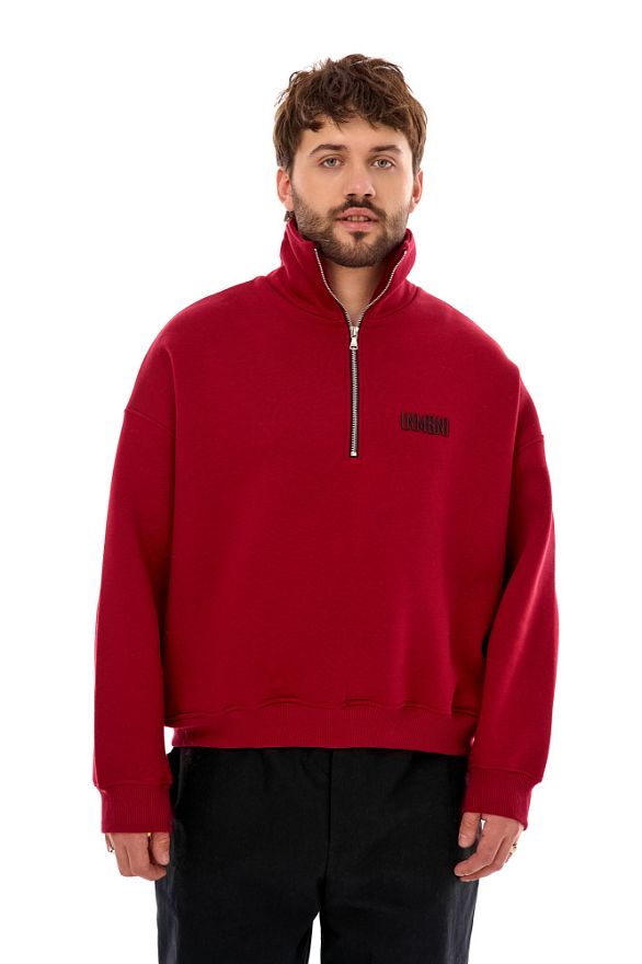 Свитшот Горло на Замке Мужской Бордо (начёс)