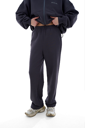 Джоггеры Прямые Графит петля трёхнитка