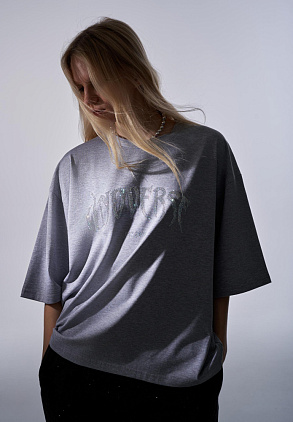 Футболка Серый Меланж UNOVERSE стразы