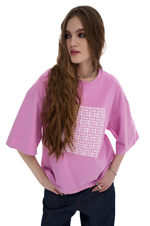 Футболка Лила Квадрат Смайлы