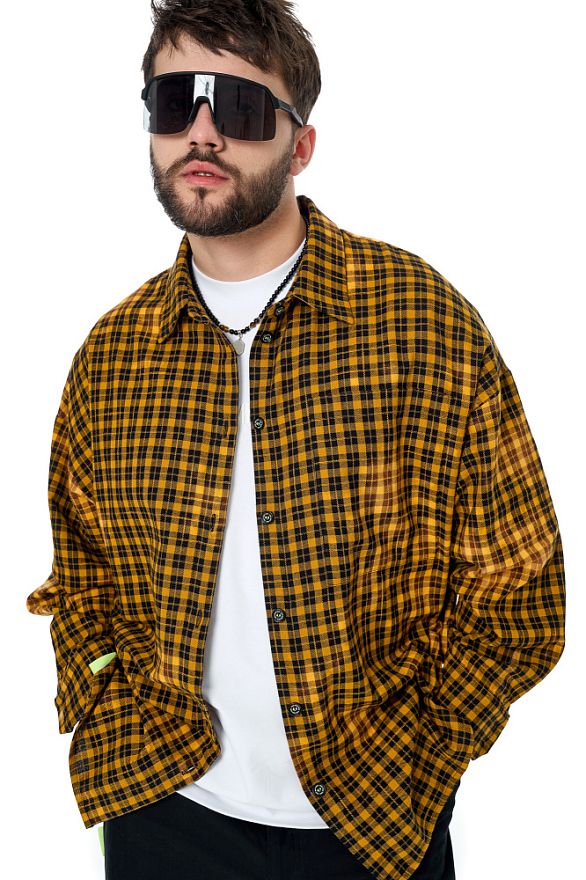Рубашка Клетка Мужская Йеллоу Дай