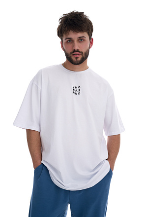 Футболка Мужская Уайт Лого Выпуклый Черный