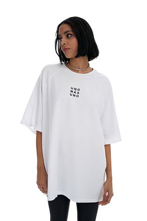 Футболка Овер Уайт Лого Выпуклый