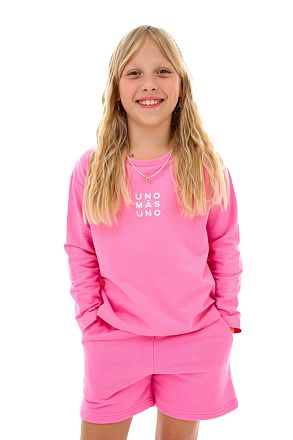 Лонгслив детский Пинк Лого Белый