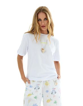 Футболка Калифорния Small Уайт Лого Лимон