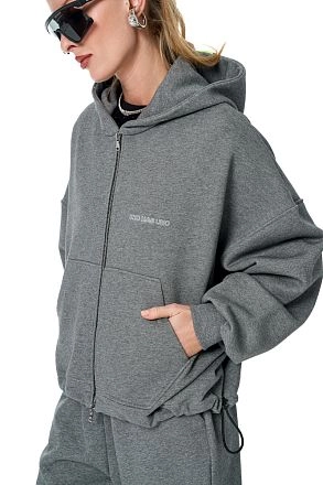 Толстовка Баббл Серый Меланж (петля трёхнитка)